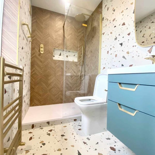 Kaustuv golden bathroom ensuite renovation in Dublin 7